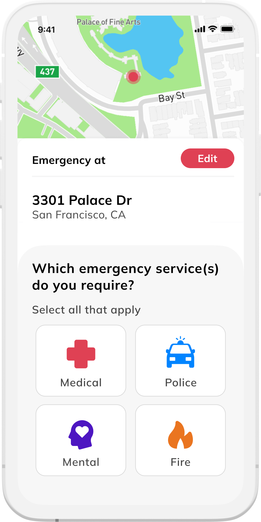 access SOS app displayed on a phone